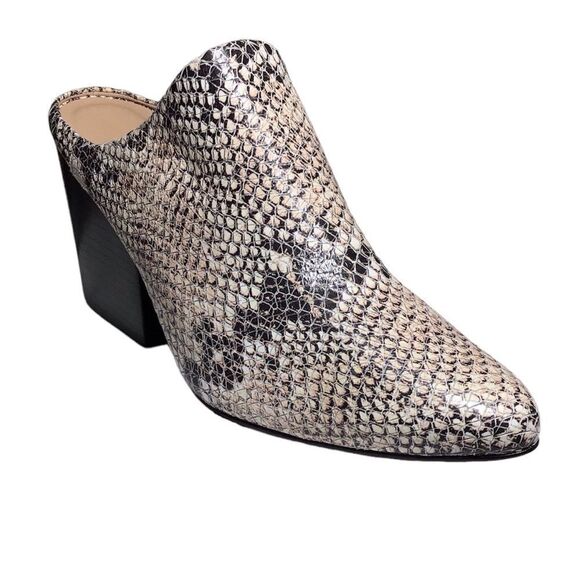 Able Snakeskin Stacked Heel Pointed Toe Mule Size 6 - Picture 1 of 8